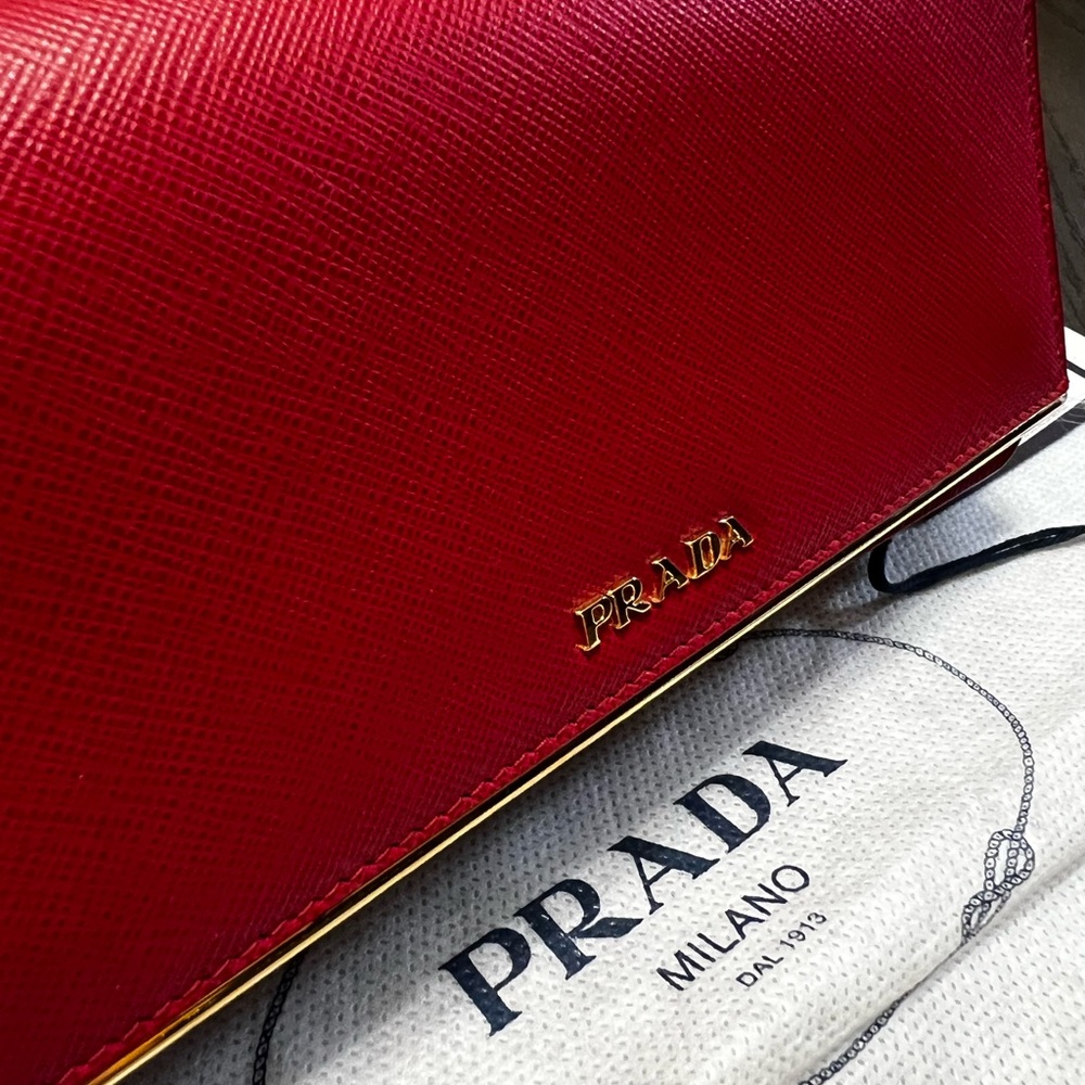 OBO: PRADA Mini Wallet Bag, Fiery Red - Picture 14 of 14